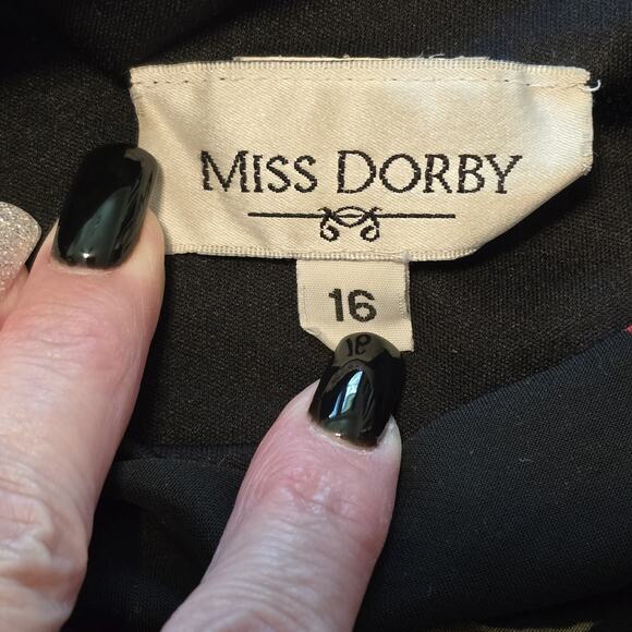 Miss Dorby Vintage Chiffon Dark Floral Top Size 16 Black Whimsigoth Romantic - Picture 3 of 8